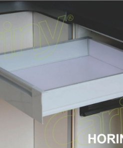 Cariny - Hệ ray hộp ngăn kéo, thép sơn tĩnh điện trắng, ngăn thấp, dài 500mm HORINA ST1/500