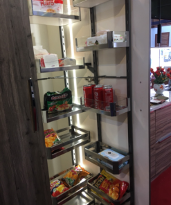 Cariny - Kệ tủ kho INOX hộp cánh mở rộng 450mm, 6 tầng 12 rỗ MTK-645G