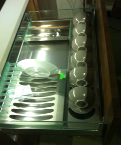 Cariny - Giá bát đĩa inox hộp vách kính CK26