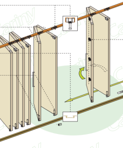 Cariny - Bánh xe cửa gập 2 cánh. Cánh lọt lòng FDA-1