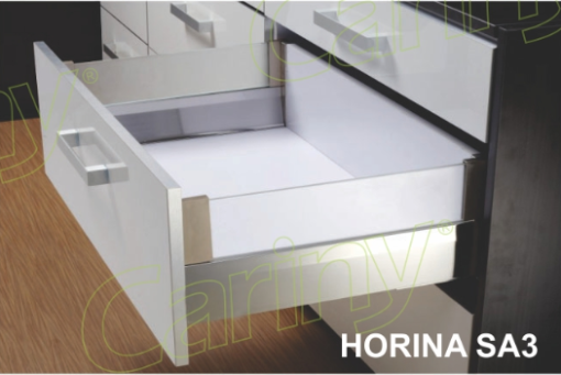 Cariny - Ray hộp nhôm mạ inox mờ, có vách kính (ngăn vừa) HORINA SA3/450 - 1