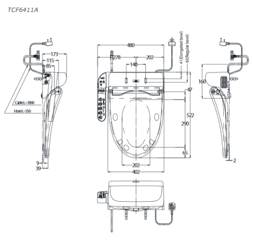 Nắp rửa điện tử TOTO TCF6411A - 3