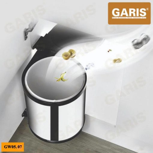 Thùng rác tròn inox 7 lít cánh mở GARIS GW05.07 - 5