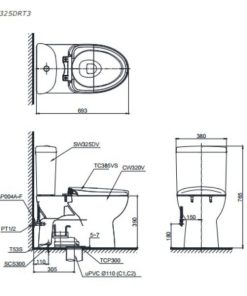 Bồn cầu 2 khối TOTO CS325DMT3 - 5
