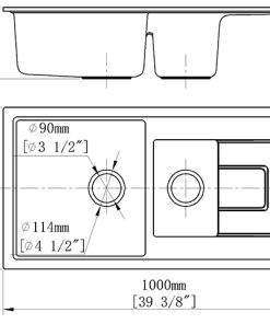 Chậu Rửa Chén Đá Nhân Tạo 2 Hộc Có Cánh CREAVE G-T10050L - 13