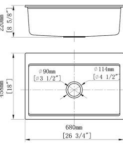 Chậu Rửa Chén Đá Nhân Tạo 1 Hộc CREAVE G-T6846E - 14 Chậu Rửa Chén Đá Nhân Tạo 1 Hộc CREAVE G-T6846E - 13