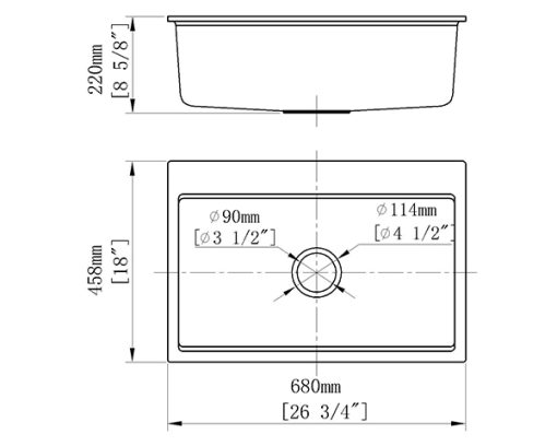 Chậu Rửa Chén Đá Nhân Tạo 1 Hộc CREAVE G-T6846E - 7