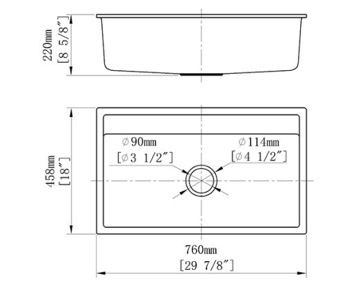 Chậu Rửa Chén Đá Nhân Tạo 1 Hộc CREAVE G-T7646D - 7