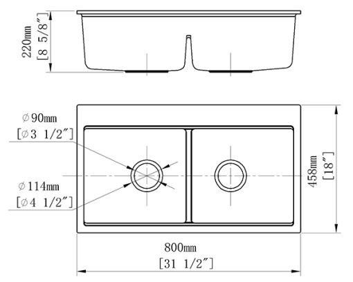 Chậu Rửa Chén Đá Nhân Tạo 2 Hộc CREAVE G-T8046G - 5