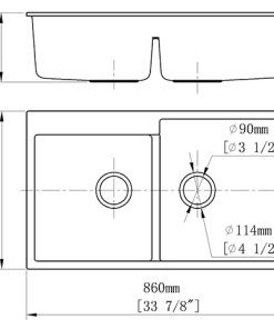 Chậu Rửa Chén Đá Nhân Tạo 2 Hộc CREAVE G-T8650F - 13