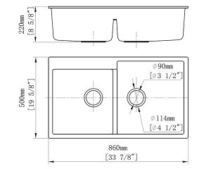 Chậu Rửa Chén Đá Nhân Tạo 2 Hộc CREAVE G-T8650F - 13