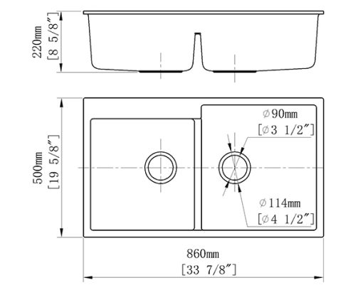 Chậu Rửa Chén Đá Nhân Tạo 2 Hộc CREAVE G-T8650F - 7