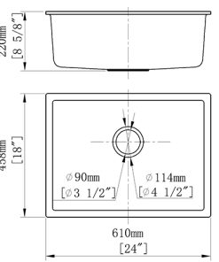 Chậu Rửa Chén Đá Nhân Tạo 1 Hộc CREAVE G-U6146D - 11
