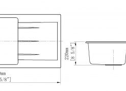 Chậu Rửa Chén Đá Nhân Tạo 2 Hộc 1 Cánh CREAVE G-T11650L - 11