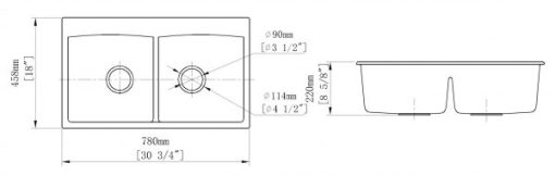 Chậu Rửa Chén Đá Nhân Tạo 2 Hộc CREAVE G-T7846F - 7