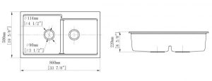 Chậu Rửa Chén Đá Nhân Tạo 1 Hộc CREAVE G-T8050E - 9