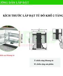 Tủ đồ khô 2 tầng inox sợi 304 Grob - 22 Tủ đồ khô 2 tầng inox sợi 304 Grob - 21