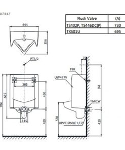 Bồn tiểu nam TOTO UT447 - 5