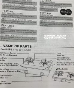 Bếp gas dương Paloma PA-J51CE - 378 Bếp gas dương Paloma PA-J51CE - 377