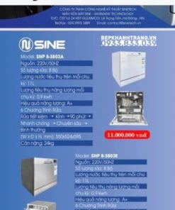 MÁY RỬA BÁT 8 BỘ SINE (NEW) MODEL SNP8-3802E - 211