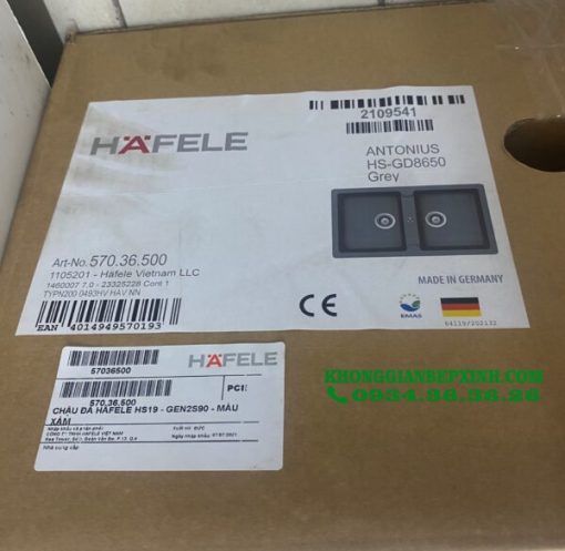 Chậu đá Hafele HS22-GEN2S90 - màu xám 577.25.510 - 17