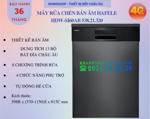 Máy rửa chén bán âm Hafele HDW-SI60AB 538.21.320 - 5