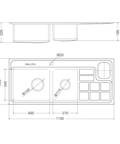 CHẬU RỬA CHÉN MALLOCA MS-8817 N