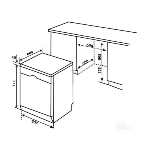 MÁY RỬA CHÉN BÁT KOCHER KDEU 8828 SEMI