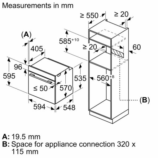 LÒ NƯỚNG ÂM TỦ BOSCH HBA5360B0K SERIE 6 71L - 3