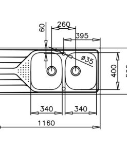 CHẬU RỬA INOX TEKA UNIVERSE 80 T-XP 2B 1D 115170001 NHẬP KHẨU TÂY BAN NHA - 6 TEKA UNIVERSE 80 T-XP 2B 1D 115170001