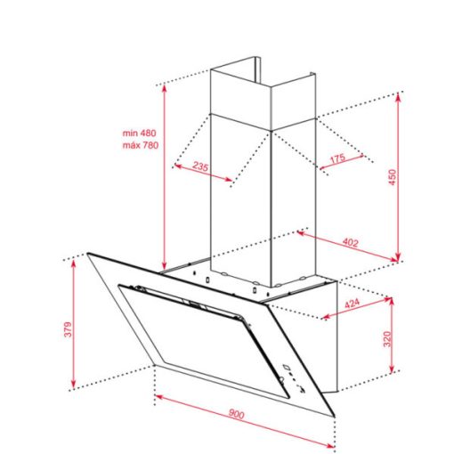 Máy hút mùi Teka DVT 98660 TBS BK |112930043 nhập khẩu TÂY BAN NHA - 3