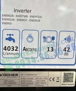 MÁY RỬA CHÉN BÁT KOCHER KDEU 8828 SEMI - 55 MÁY RỬA CHÉN BÁT KOCHER KDEU 8828 SEMI - 54