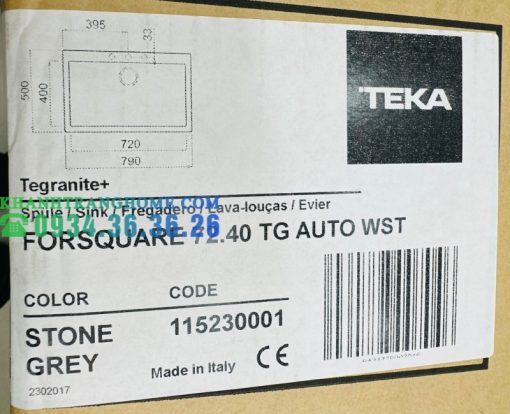 CHẬU ĐÁ NHÂN TẠO TEKA FORSQUARE 72.40 TG 115230001 NHẬP KHẨU ITALIA - 27