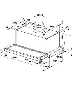 MÁY HÚT MÙI HAFELE ÂM TỦ MẶT KÍNH ĐEN HH-SG70A 533.89.021 - 61
