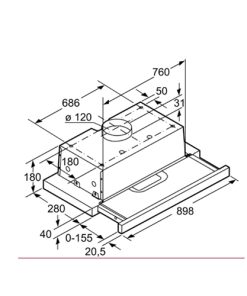 MÁY HÚT MÙI ÂM TỦ BOSCH TGB.DFT93AC50 SERIE 4 - 83 MÁY HÚT MÙI ÂM TỦ BOSCH TGB.DFT93AC50 SERIE 4 - 82