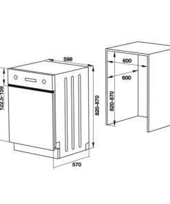 Máy Rửa Chén Âm Bán Phần Bề Mặt Thép Không Gỉ Hafele Hdw-Hi60C 533.23.120 - 231