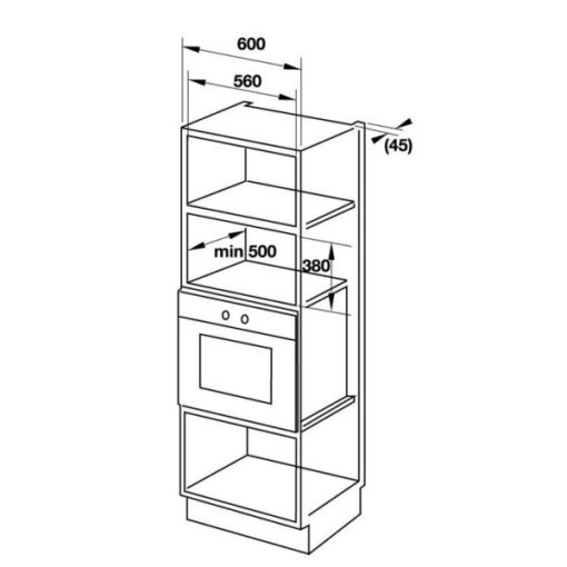 Lò vi sóng có nướng lắp âm Hafele HM-B38A (535.34.000) 25 lít - 3