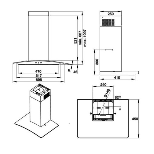 Máy hút mùi áp tường Hafele HH-WG90B 539.81.185 - 3