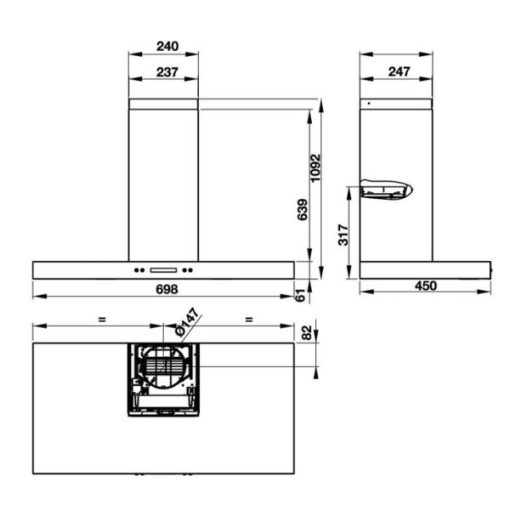 Máy hút mùi áp tường Hafele HH-WI70C 539.81.158 - 2
