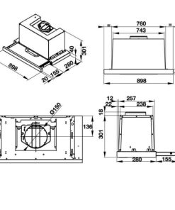 Máy hút mùi âm tủ Hafele HH-TG90E 539.81.075 - 81