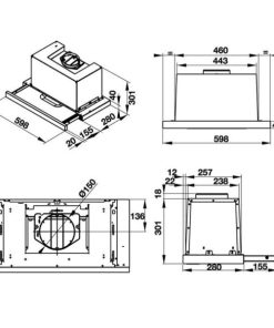 Máy hút mùi âm tủ Hafele HH-TG60E 539.81.073 - 73