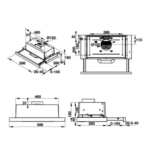 Máy hút mùi âm tủ Hafele HH-TI60D 539.81.083 - 3