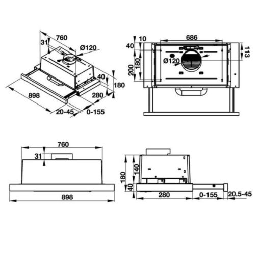 Máy hút mùi âm tủ Hafele HH-TI90D 539.81.085 - 3