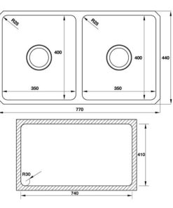 Chậu rửa chén Hafele HS-S7744 567.23.020 - 7