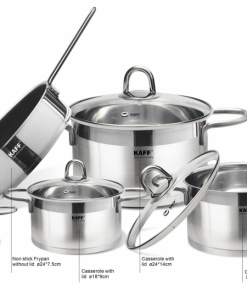 Bộ nồi Kaff cao cấp 5 món Inox 304 KF-ST09304 - 17 BỘ NỒI INOX5 MÓN KAFF KF-ST09304