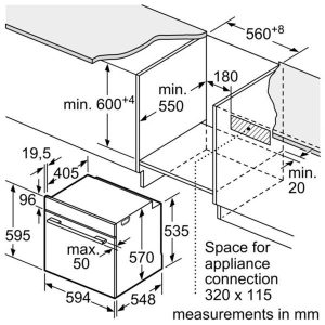 LÒ NƯỚNG ÂM BOSCH TGB.HBS534BB0B - SERIE 4 - SANG TRỌNG VỚI MẶT KÍNH ĐEN - 95