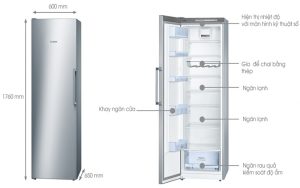 Tủ lạnh 1 cánh màu inox Bosch KSV36VI30 - 9