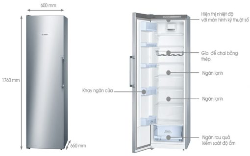 Tủ lạnh 1 cánh màu inox Bosch KSV36VI30 - 3