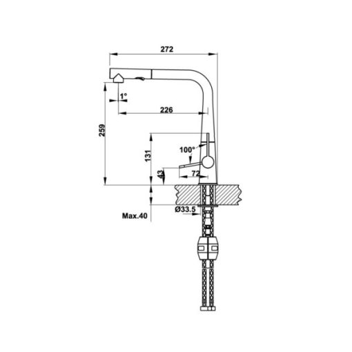 Vòi rửa chén Hafele HYDROS HT-C295 570.82.200 - 3