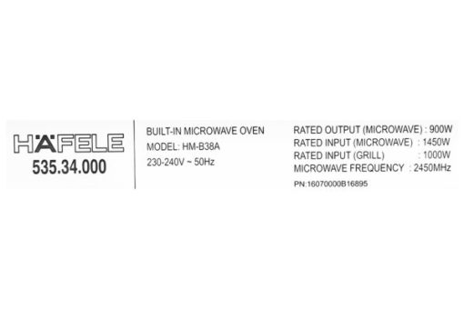 Lò vi sóng có nướng lắp âm Hafele HM-B38A (535.34.000) 25 lít - 33